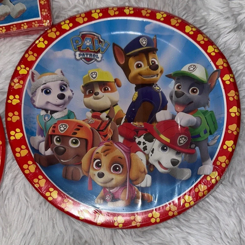 Paw Patrol Party Set - Invitations Plates Napkins Tablecover Lot